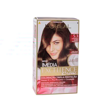 Coloração Imedia Excellence 53 Castanho Claro Dourado 47g