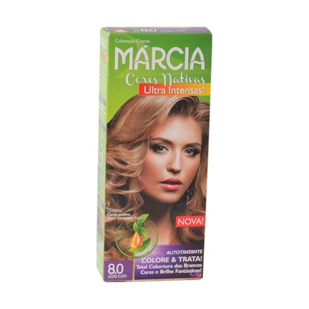 Coloração Márcia Ultra Creme 8.0 Louro Claro Cor Intensa 50g