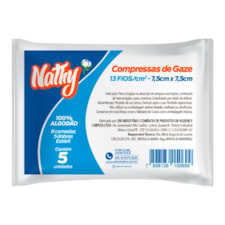 Compressas De Gaze Nathy 100% Aldodão 5 Und