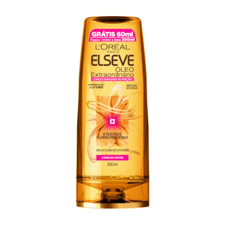 Condicionador Elseve Óleo Extraordinário Leve 200 Pague 140ml