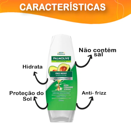 Condicionador Palmolive Naturals Antiarmado Extrato de Abacate Ação Anti Frizz Resistência 325ml