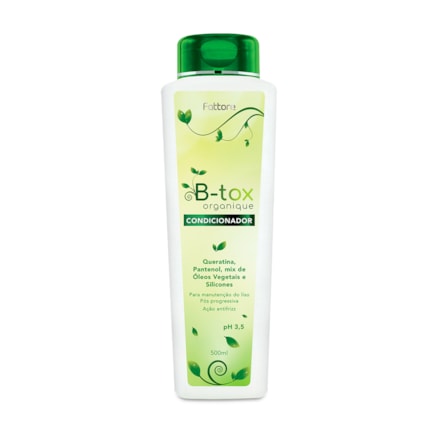 Condicionador + Shampoo 500ml + Leave-in 150ml + Máscara Capilar Reconstrutora B-Tox Organique 500g