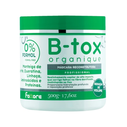 Condicionador + Shampoo Manutenção do Liso + Máscara Reconstrutora Capilar B-Tox Organique