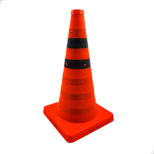 Cone Sinalização Estrada Segurança Tráfego Balizador Refletivo Dobrável 45cm