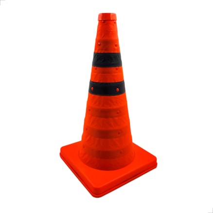 Cone Sinalização Estrada Segurança Tráfego Balizador Refletivo Dobrável 45cm