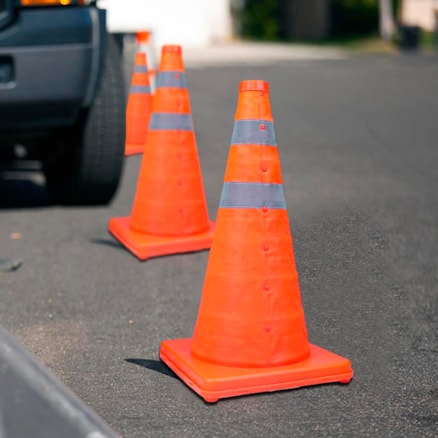 Cone Sinalização Estrada Segurança Tráfego Balizador Refletivo Dobrável 45cm