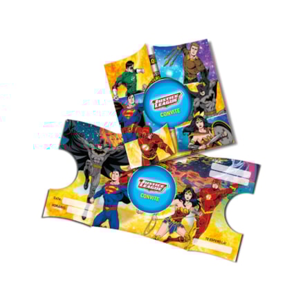 Convite Festcolor Liga Da Justiça Aniversários 8 Und