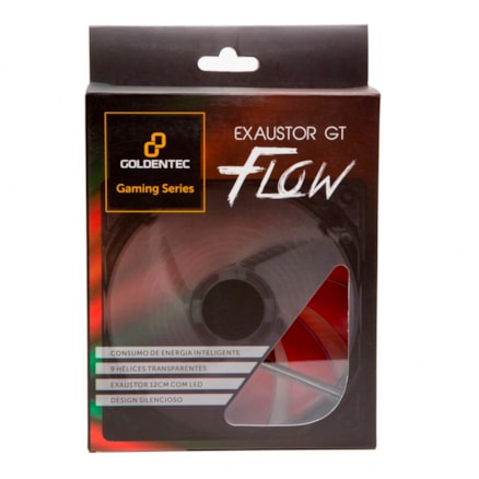 Cooler Fan Gamer 12cm Goldentec Gt Flow 1200rpm Led Vermelho