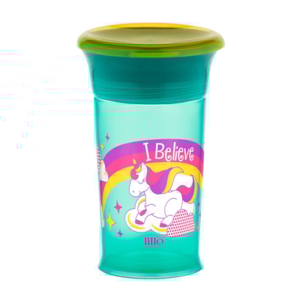Copo Lillo Colors Magia Bico Silicone Unicórnio Rosa 300ml
