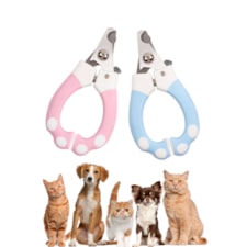 Cortador Alicate De Unha Gatos Cachorros Cães Médio e Grande Porte Prático c/ Trava Segurança 15cm Azul