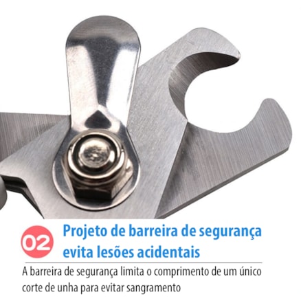Cortador Alicate De Unha Gatos Cachorros Cães Médio e Grande Porte Prático c/ Trava Segurança 15cm Azul