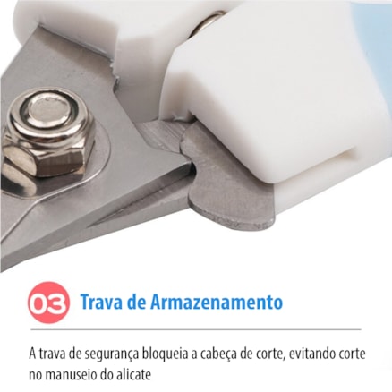 Cortador Alicate De Unha Gatos Cachorros Cães Médio e Grande Porte Prático c/ Trava Segurança 15cm Azul