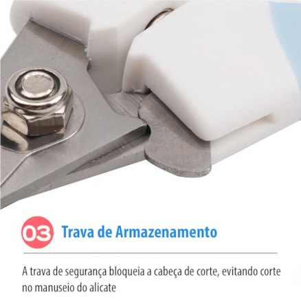 Cortador Alicate De Unha Gatos Cachorros Cães Pequeno e Médio Porte Prático c/ Trava Segurança 12cm Azul