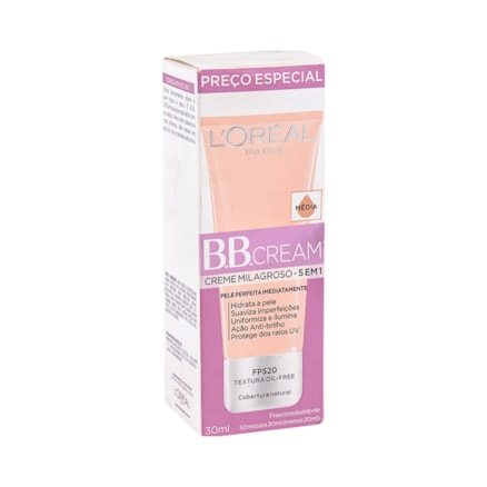 Creme Bb Cream Loreal 5 Em 1 Média 30ml