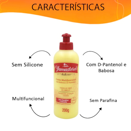 Creme Capilar Multifuncional Yamasterol Babosa 200g