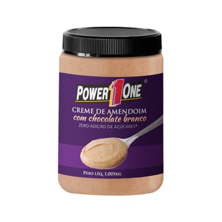 Creme De Amendoim Power 1 One Chocolate Branco 1,05kg