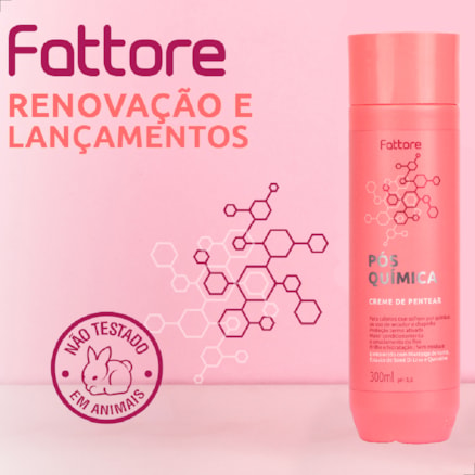 Creme de Pentear Fattore 300ml, Pós Química, Restauração Total, Escovar Cabelos