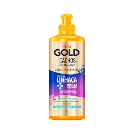 Creme De Pentear Gold Cachos Linhaça 250g