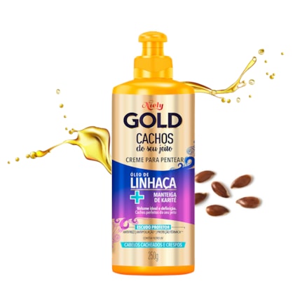 Creme De Pentear Gold Cachos Linhaça 250g