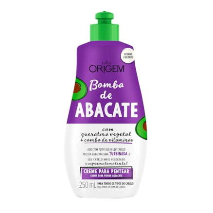 Creme De Pentear Origem Bomba De Abacate Queratina 250ml