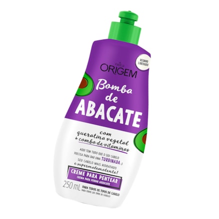 Creme De Pentear Origem Bomba De Abacate Queratina 250ml