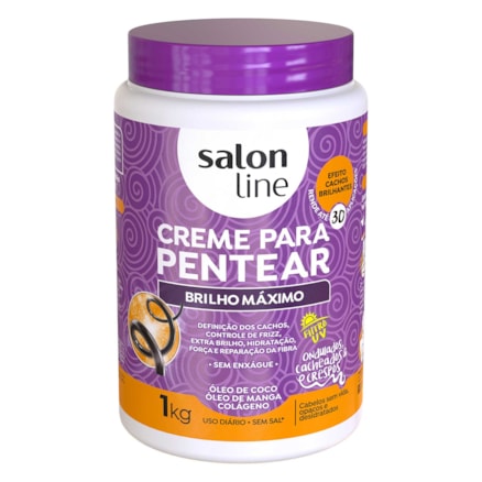 Creme De Pentear Salon Line Brilho Máximo 1kg