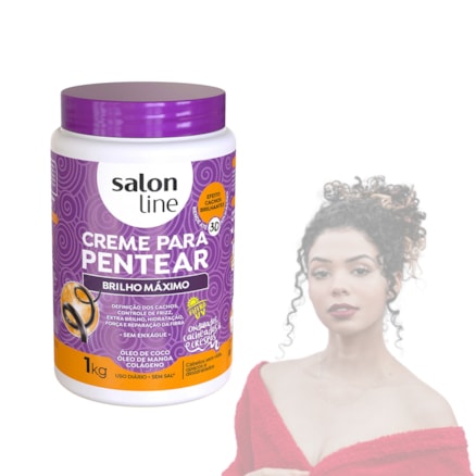 Creme De Pentear Salon Line Brilho Máximo 1kg