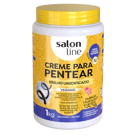 Creme De Pentear Salon Line Brilho Umidificado 1kg