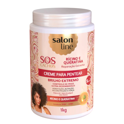 Creme De Pentear Salon Line Sos Cachos Rícino Queratina 1kg