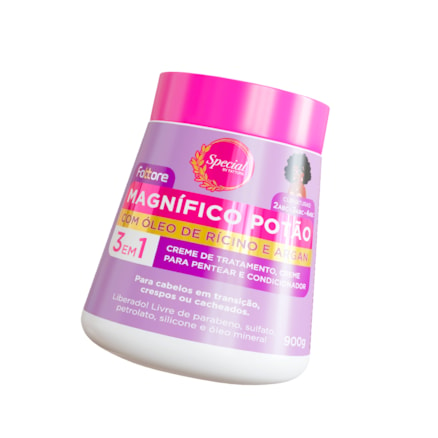 Creme de Tratamento Fattore Magnífico Potão 3em1 com Óleo de Argan + Ricino 900g