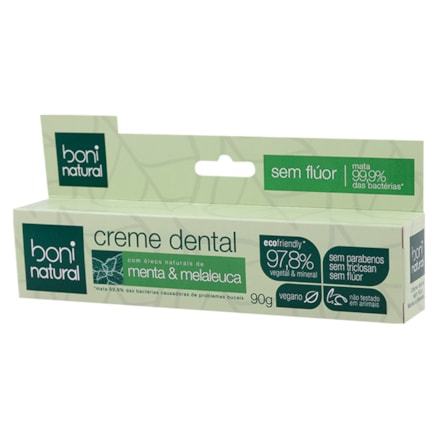 Creme Dental Boni Natural Menta E Melaleuca 90g