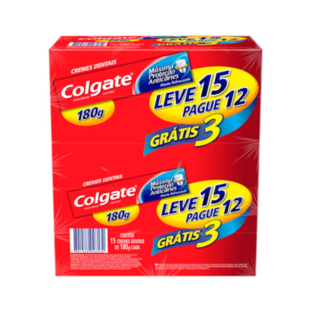 Creme Dental Colgate Máxima Proteção Anticáries Leve 15 Pague 12 180g