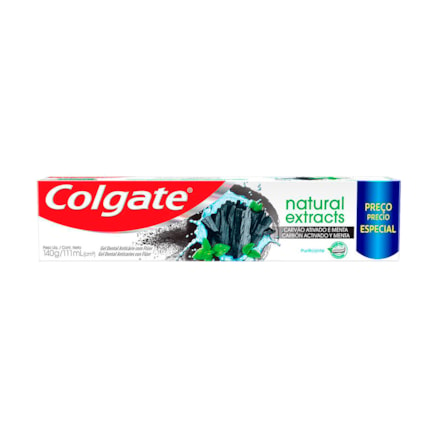 Creme Dental Colgate Natural Extracts Carvão Ativado 140g