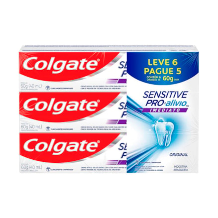 Creme Dental Colgate Pro Alívio Imediato Leve 6 Pague 5 60g