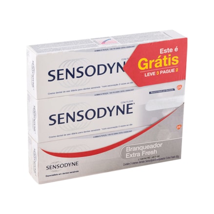 Creme Dental Sensodyne Branqueador Extra Fresh 50g 3 Und