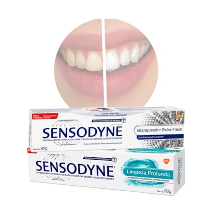 Creme Dental Sensodyne Branqueador + Limpeza Profunda 90g