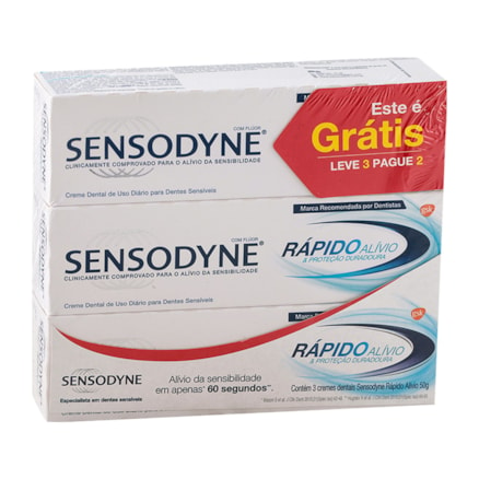 Creme Dental Sensodyne Leve 3 Pague 2 Rapido Alivio 50g