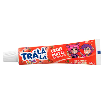 Creme Dental Trá Lá Lá Kids Morango Com Flúor 50g