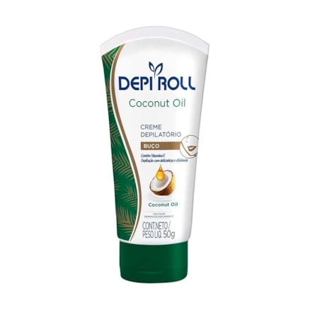 Creme Depi-roll Buço Coconut Oil Depila Hidrata 50g