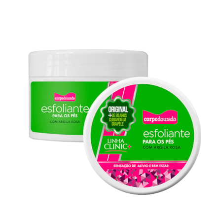 Creme Esfoliante Corpo Dourado Para Os Pés Argila Rosa 300g