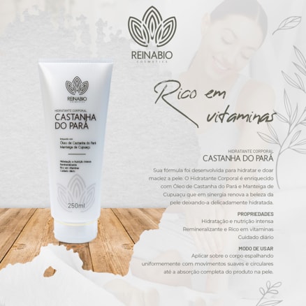 Creme Hidratante Corporal Castanha do Pará Reinabio 250ml