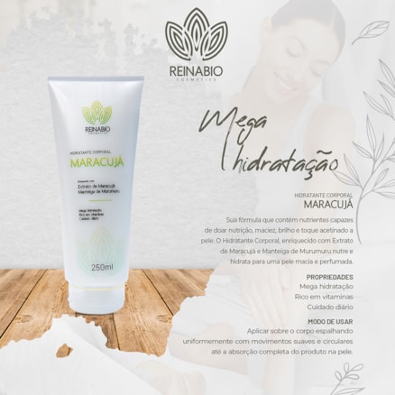 Creme Hidratante Corporal Maracujá Reinabio 250ml