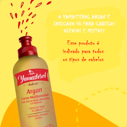 Creme Multifuncional Yamasterol Argan Nutrição Hidratação Capilar D-pantenol 200ml