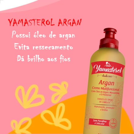 Creme Multifuncional Yamasterol Argan Nutrição Hidratação Capilar D-pantenol 200ml