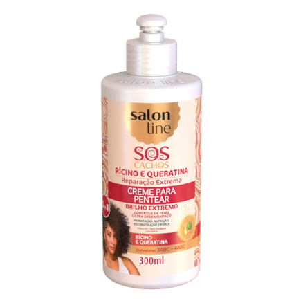 Creme Pentear Salon Line Sos Cachos Ricino Queratina 300ml