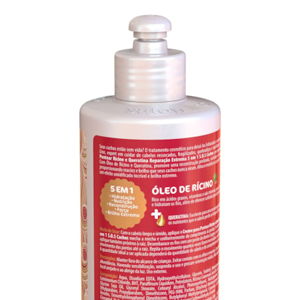 Creme Pentear Salon Line Sos Cachos Ricino Queratina 300ml