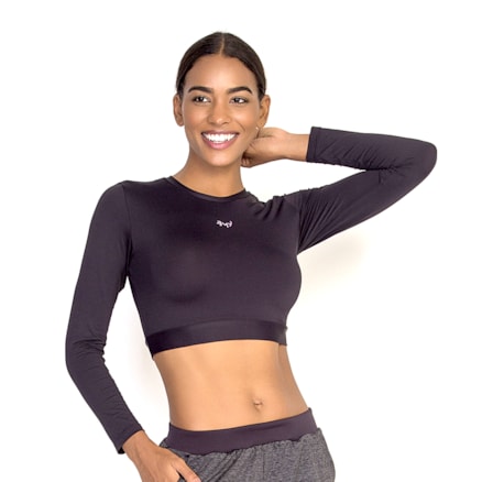 Cropped Rec.costatransp. Bm9 Feminino 4221013 Preto