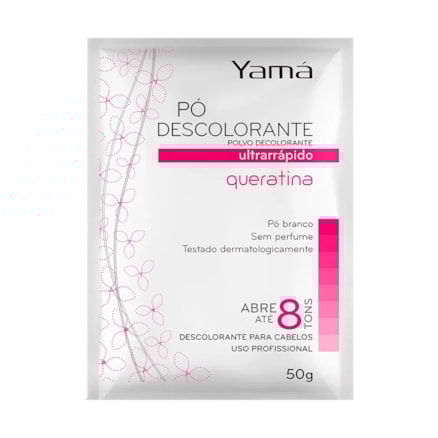 Descolorante Yamá Queratina Pó Branco Suave Dust Free 50g