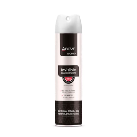 Desodorante Above Invisible Black Or Write Jato Seco 150ml