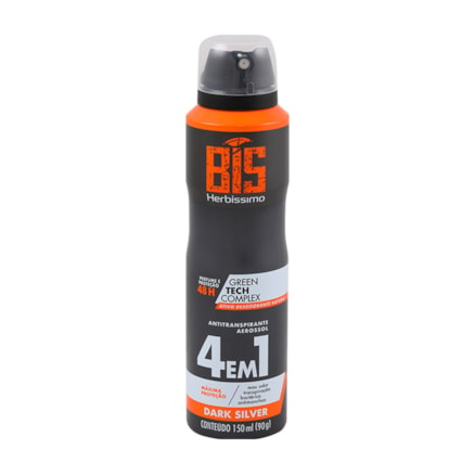 Desodorante Aerosol Bis Dark Silver 4 Em 1 48h 150ml